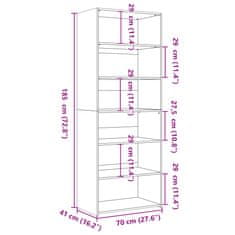 Vidaxl Skříň highboard šedá sonoma 70 x 41 x 185 cm kompozitní dřevo