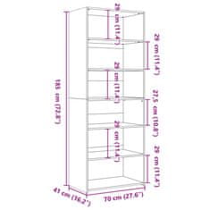 Vidaxl Skříň highboard hnědý dub 70 x 41 x 185 cm kompozitní dřevo