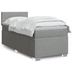 shumee Box spring postel s matrací světle šedá 90x190 cm textil