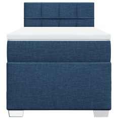 Vidaxl Box spring postel s matrací modrá 90x190 cm textil