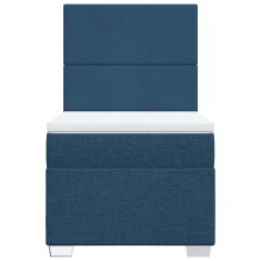 Vidaxl Box spring postel s matrací modrá 90x190 cm textil