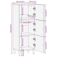 Petromila Skříň highboard 40 x 33 x 110 cm masivní mangovníkové dřevo