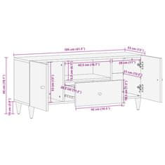 Vidaxl TV skříňka 105x33x46 cm masivní mangovníkové dřevo