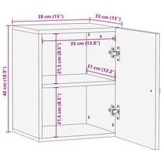Vidaxl Koupelnová nástěnná skříňka 38 x 33 x 48 cm masivní mangovník
