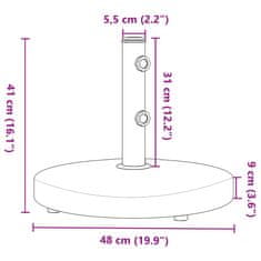 Vidaxl Stojan na slunečník pro tyč Ø 32 / 38 / 48 mm 25 kg kruhový