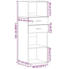 Vidaxl Skříň highboard hnědý dub 45 x 42,5 x 124 cm kompozitní dřevo