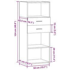 Vidaxl Skříň highboard černá 50 x 42,5 x 124 cm kompozitní dřevo