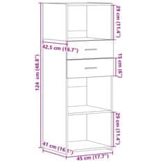 Vidaxl Skříň highboard dub sonoma 45 x 42,5 x 124 cm kompozitní dřevo