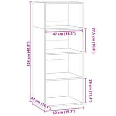 Vidaxl Skříň highboard betonově šedá 50 x 41 x 124 cm kompozitní dřevo