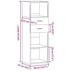 Vidaxl Skříň highboard kouřový dub 40 x 42,5 x 124 cm kompozitní dřevo