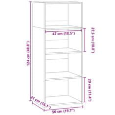 Vidaxl Skříň highboard hnědý dub 50 x 41 x 124 cm kompozitní dřevo