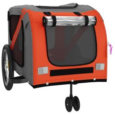 Petromila Vozík za kolo pro psa oranžový a šedý oxfordská tkanina/železo