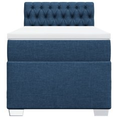 Vidaxl Box spring postel s matrací modrá 90x190 cm textil