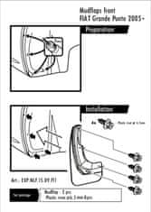 HromTech Zástěrky, lapače nečistot, Fiat Grande Punto, 2005-2009, 5 dveř., přední