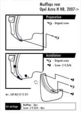 HromTech Zástěrky, lapače nečistot, Opel Astra H, 2007-2014, HTB, zadní