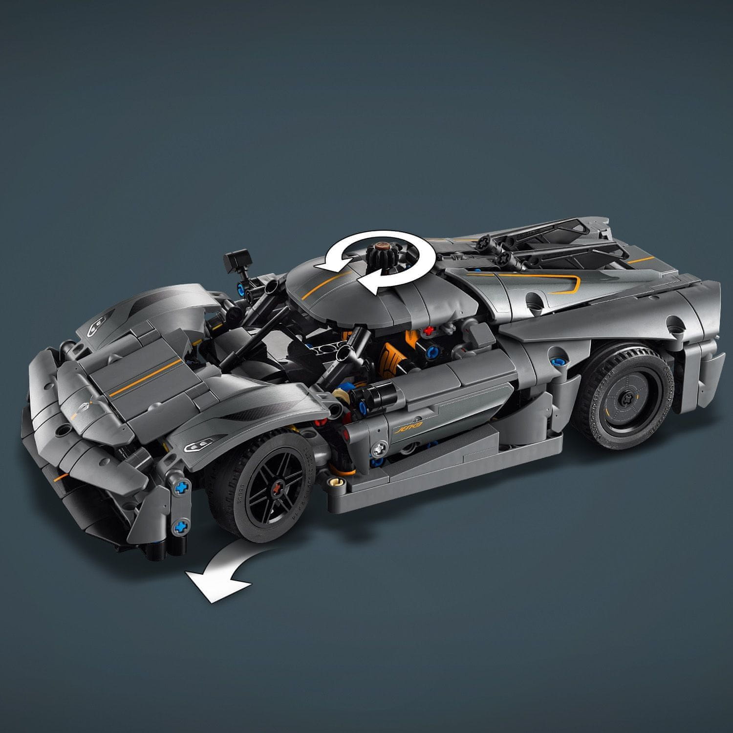 LEGO Technic 42173 Šedé hyperauto Koenigsegg Jesko Absolut