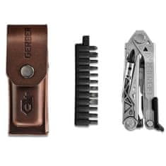 Gerber G1417 Center Drive Plus multifunkční nástroj - kleště, nerez, hnědé kožené pouzdro, bity