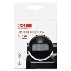 Emos PIR senzor (pohybové čidlo) IP44 1200W, černý