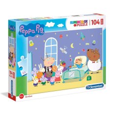 Clementoni Puzzle Supercolor Maxi 104 Prasárko Peppa