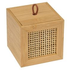 Wenko Úložný box na drobnosti s víkem ALLEGRE BAMBOO, 9 x 9 x 9 cm