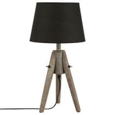 Atmosphera Stolní lampa MIRY dřevěná lampa - černá, výška 46 cm