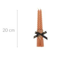 Home&Styling Sada 2 kuželových svíček TWISTED, 20 cm barva hnědá