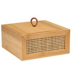 Wenko Úložný box na kosmetické doplňky ALLEGRE BAMBOO, 15 x 7 x 15 cm