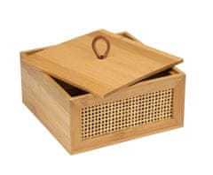 Wenko Úložný box na kosmetické doplňky ALLEGRE BAMBOO, 15 x 7 x 15 cm