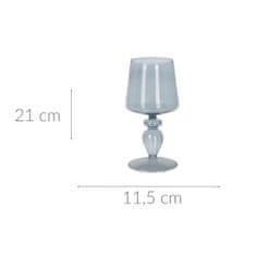 Home&Styling Skleněný svícen na stojanu, 21 cm