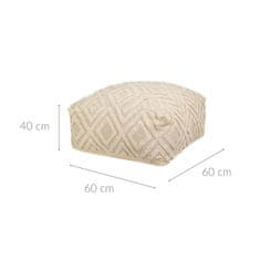 Home&Styling Pouf s dekorativním tuftovaným vzorem, 60 x 25 cm