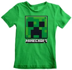 OEM Dětské tričko Minecraft: Creeper Face (9-11 let) zelená bavlna Velikost oblečení: 7-8 let