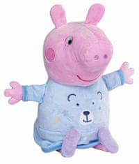 Simba Peppa Pig 2v1 plyšový usínáček hrající + světlo, modrý, 25 cm