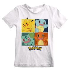 OEM Dětské tričko Pokémon: Squares bílé bavlna Velikost oblečení: 5-6 let