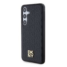 DKNY hard kryt na Samsung Galaxy S24 PLUS Leather Repeat Pattern Stack Logo MagSafe Černý