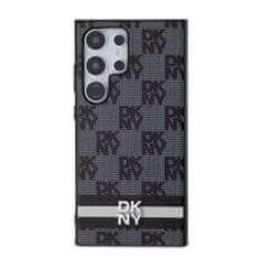 DKNY hard kryt na Samsung Galaxy S24 ULTRA Leather Checkered Pattern and Stripe Černý