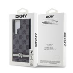 DKNY hard kryt na Samsung Galaxy S24 ULTRA Leather Checkered Pattern and Stripe Černý