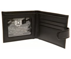 FotbalFans Kožená peněženka Liverpool FC, černá, ochrana RFID, 11x9 cm