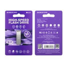 Borofone Flash disk BUD1 32GB stříbrný 108862