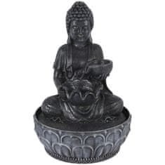 HOMESTYLING Fontána pokojová s LED osvětlením 29 cm Budha černá