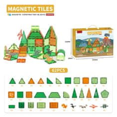 Magnetic Tiles Magnetická stavebnice Dinosaur sada 62ks – Magnetic Tiles