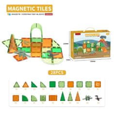 Magnetic Tiles Magnetická stavebnice Dinosaur sada 28ks – Magnetic Tiles