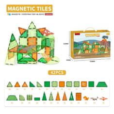 Magnetic Tiles Magnetická stavebnice Dinosaur sada 42ks – Magnetic Tiles