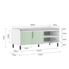 SoBuy SoBuy FSR158-GR Lavice na boty Komoda na boty Skříňka na boty Komoda na boty Bílo-zelený