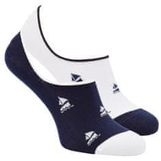 Zdravé Ponožky letní nízké sneaker bavlněné neviditelné námořnické ponožky se silikonem 6800224 2pack, bílá, 39-42