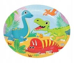 Ravi Kulaté papírové talíře 18 cm 6 ks pro děti s motivem dinosaurů
