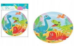 Ravi Kulaté papírové talíře 18 cm 6 ks pro děti s motivem dinosaurů