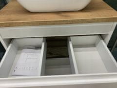 Deftrans Koupelnová nástěnná skříňka 100x50 cm s pracovní deskou a kulatým umyvadlem bílá Modus