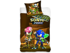 Carbotex Dětské povlečení Ježek Sonic a Amy Rose 140x200 + 70x90 cm