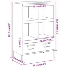 Vidaxl Skříň olivově zelená 68 x 39 x 101,5 cm ocel