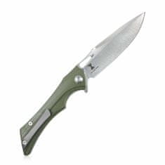 KUBEY KB245B Raven Green kapesní nůž 9,5 cm, zelená, G10, spona